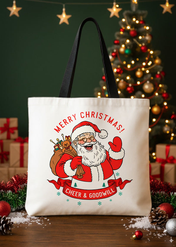 Canvas Totebag Merry Christmas Cheer & Goodwill GTT0367