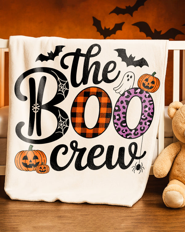 Blanket Boo Crew Halloween Pumpkins Ghost Bats Cute Halloween GBL02