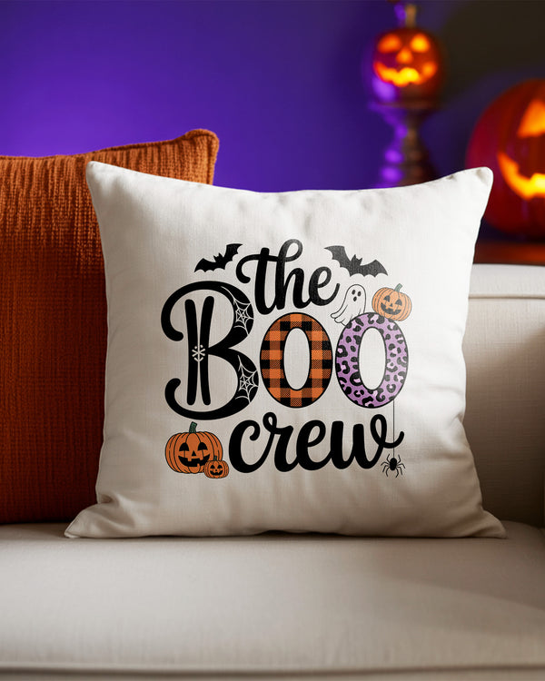 Pillow Cushion Case Boo Crew Halloween Pumpkins Ghost Bats GPL0181