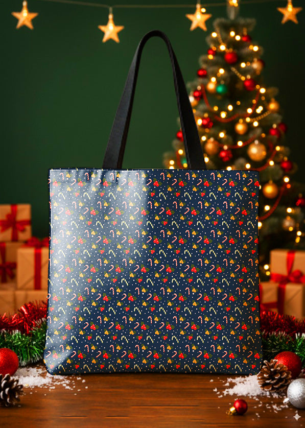 Canvas Totebag Christmas Candy Canes Cute Christmas GTT0247