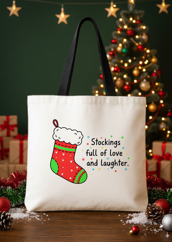 Canvas Totebag Stockings Full Of Love And Laugher GTT03341