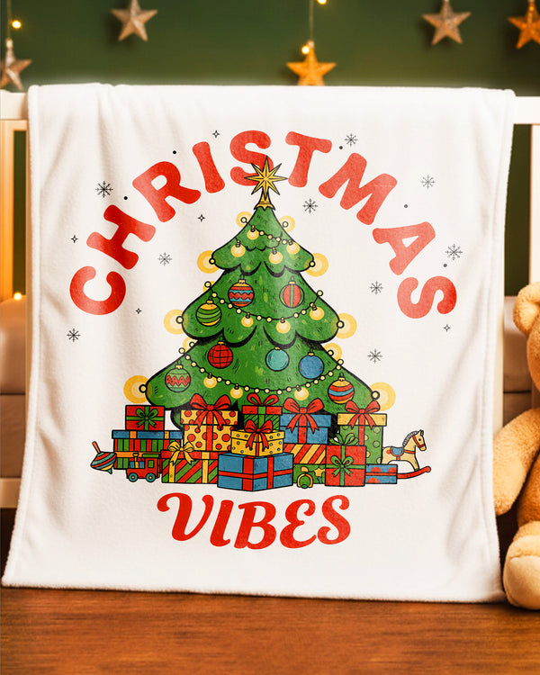 Blanket Christmas Tree Gifts Vibes Happy Christmas GBL0130