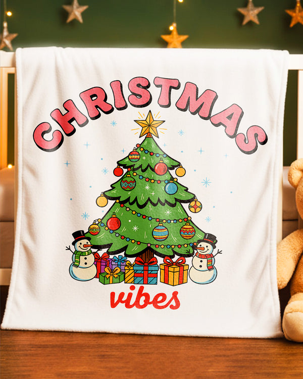 Blanket Christmas Tree Snowmen Vibes Happy Christmas GBL0131