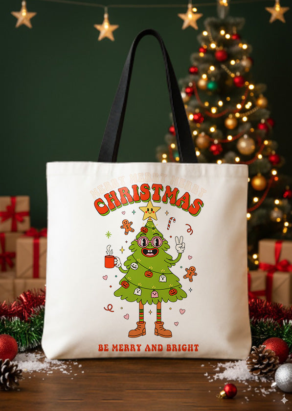 Canvas Totebag Christmas Be Merry And Bright GTT0361