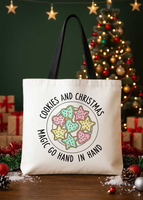 Canvas Totebag Cookie And Christmas Magic Go Hand In Hand GTT0343