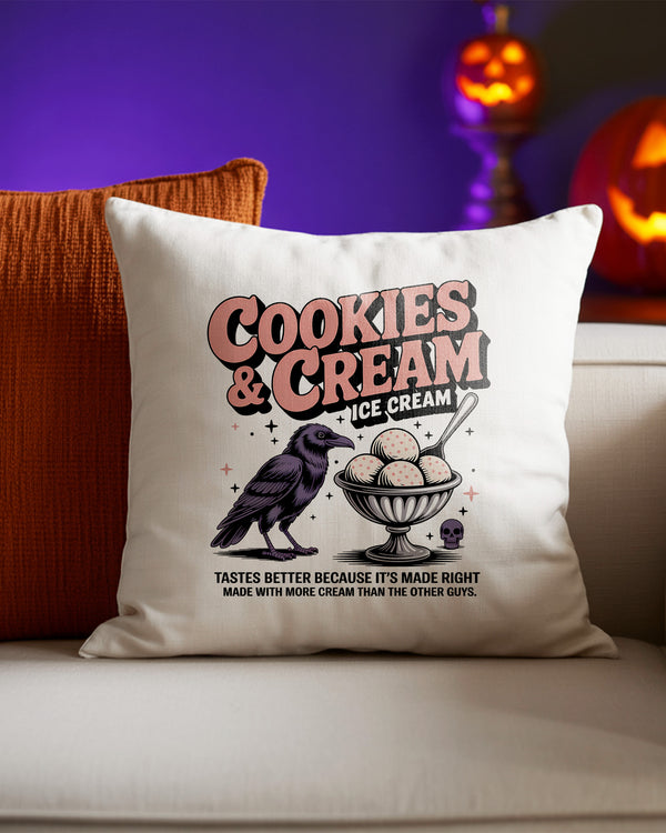 Pillow Cushion Case Cookies Cream Ice Cream Raven Skull GPL0182