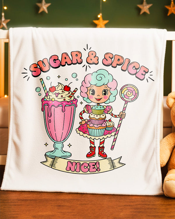Blanket Cupcake Girl Milkshake Lollipop Happy Christmas GBL0132