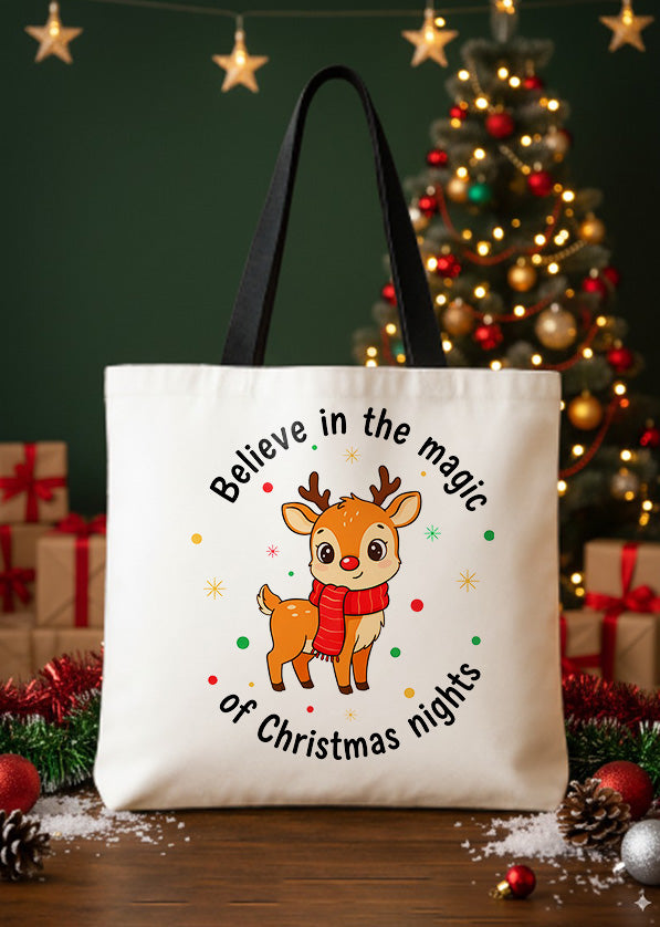 Canvas Totebag Believe In The Magic Of Christmas Nights GTT0344