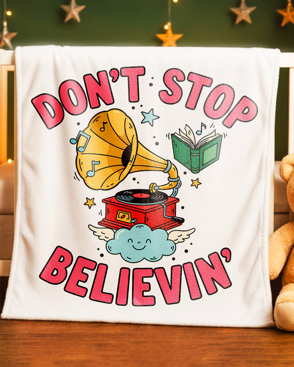 Blanket Dont Stop Believin Gramophone Book Happy Christmas GBL0134