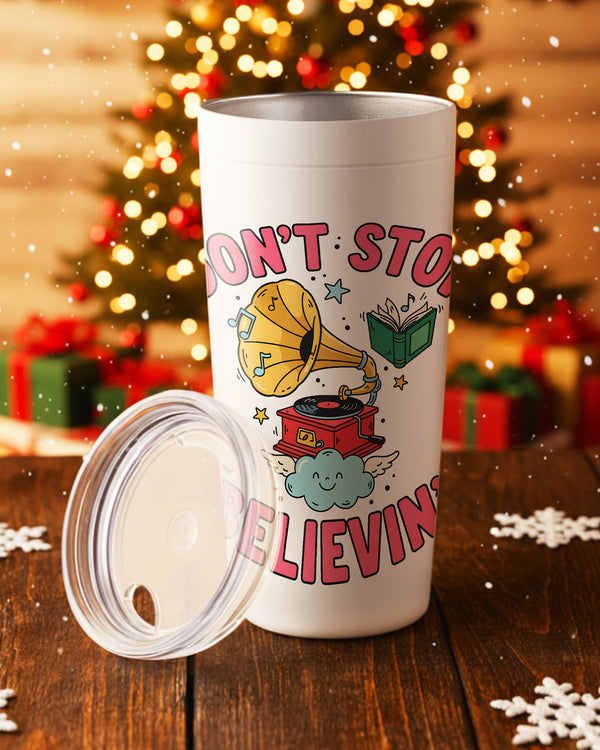 Stainless Tumbler Dont Stop Believin Gramophone Book GTB0183