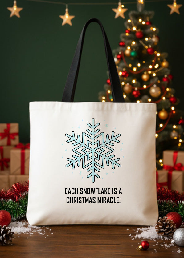 Canvas Totebag Each Snowflake Is A Christmas Miracle GTT0345