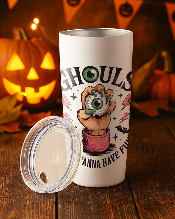 Stainless Tumbler Ghouls Hand Holding Eyeball Bats Cute Halloween GTB0110