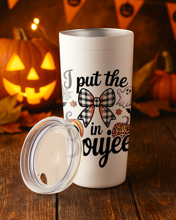 Stainless Tumbler Halloween Bow Pumpkins Ghost Boojee Cute Halloween GTB0135
