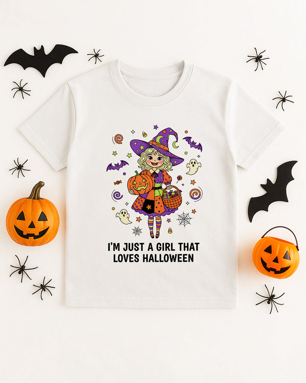T-shirt Halloween Girl Witch Cute GTS014