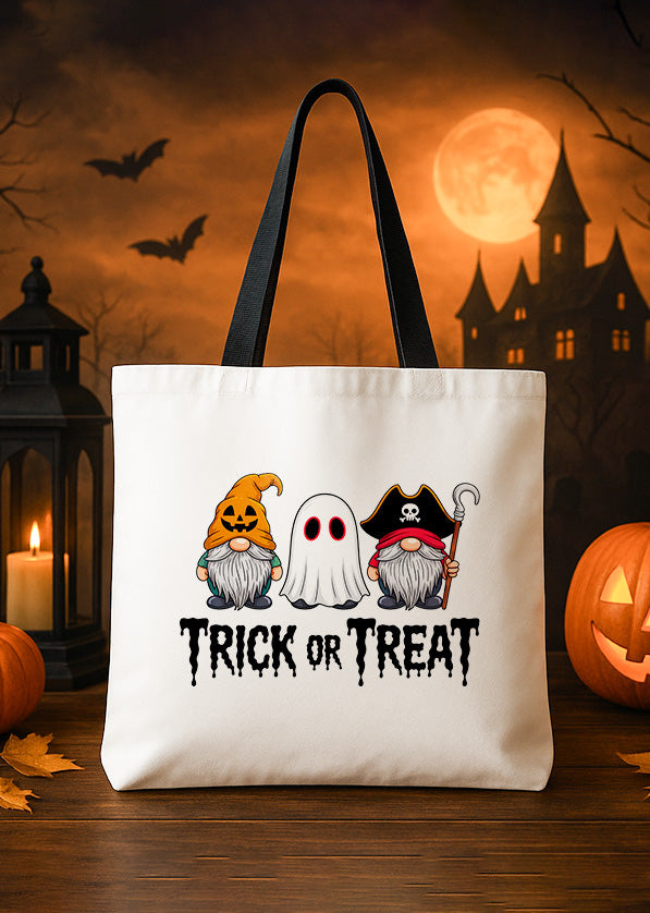 Canvas Tote Halloween Gnomes Trick Or Treat Cute Halloween GTT0220