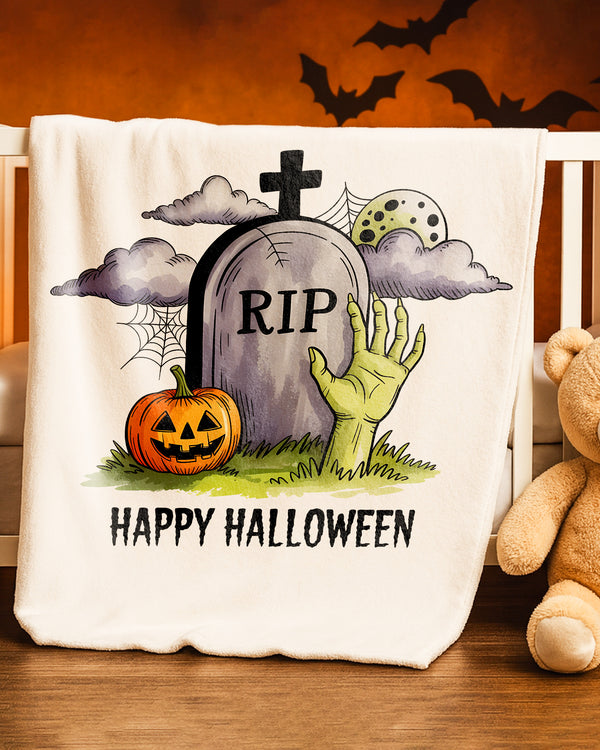 Blanket Halloween Graveyard Zombie Hand Pumpkin Cute Halloween GBL08