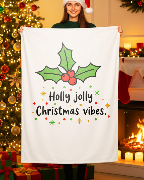 Blanket Holly Jolly Christmas Vibes GBL0177