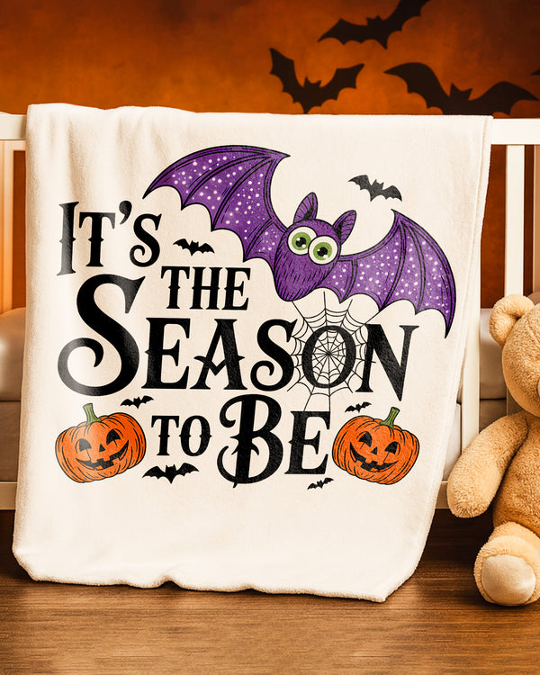 Blanket Its The Season To Be Spooky Bat Pumpkins Cute Halloween GBL012