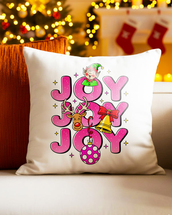 Pillow Cushion Case Joy Christmas Elf Reindeer Bell OrnamentCute Christmas GPL0216