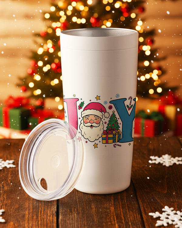 Stainless Tumbler Joy Santa Christmas Tree Gifts GTB0187