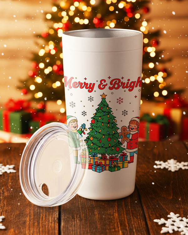 Stainless Tumbler Merry And Bright Christmas Kids Tree Cute Christmas GTB0152