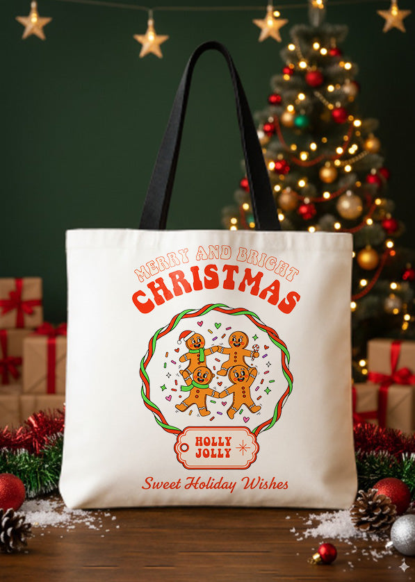 Canvas Totebag Merry And Bright Christmas – Sweet Holiday Wishes GTT0366