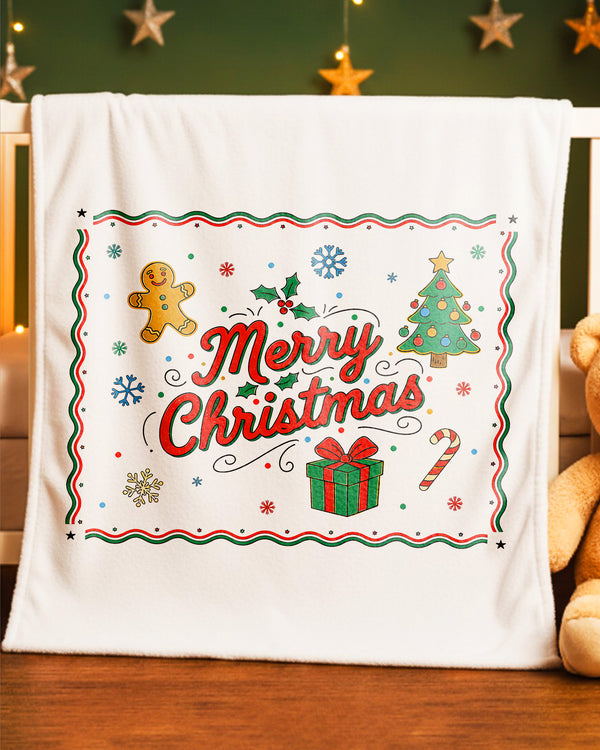 Blanket Merry Christmas Gingerbread Tree Candy Happy Christmas GBL024