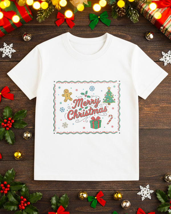T-shirt Merry Christmas Gingerbread Tree Candy Cute Christmas GTS04