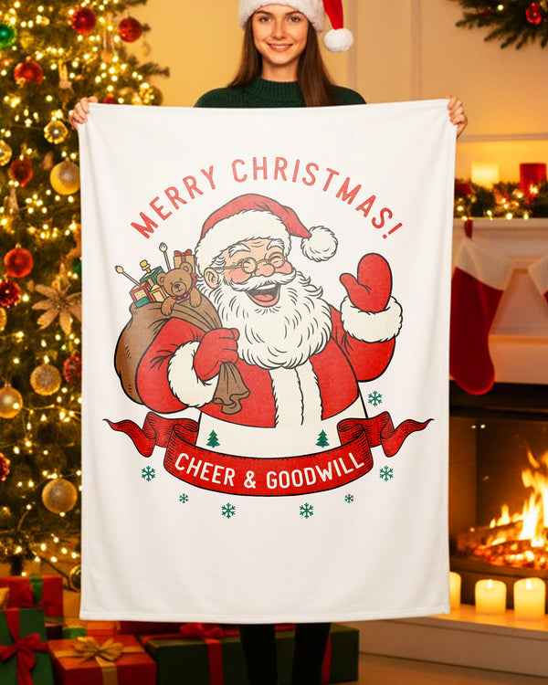 Blanket Merry Christmas Cheer & Goodwill GBL0197