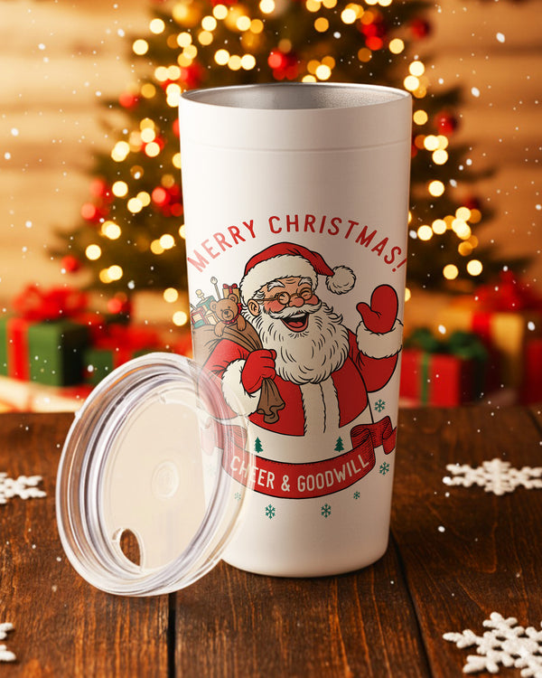 Stainless Tumbler Tis Merry Christmas Cheer & Goodwill GTB0228