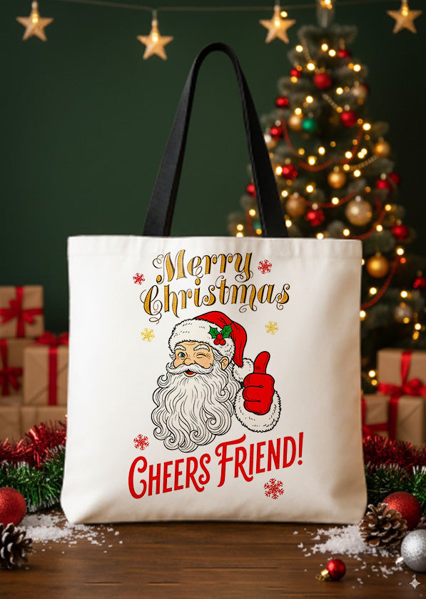 Canvas Totebag Merry Christmas Cheers Friend! GTT0368