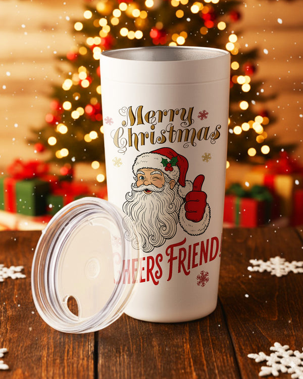 Stainless Tumbler Tis Merry Christmas Cheers Friend! GTB0229