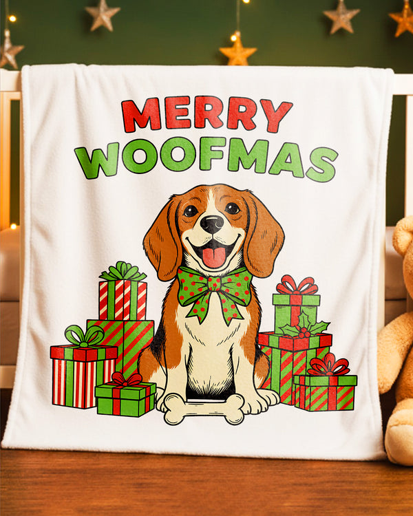 Blanket Merry Woofmas Beagle Gifts Happy Christmas GBL027