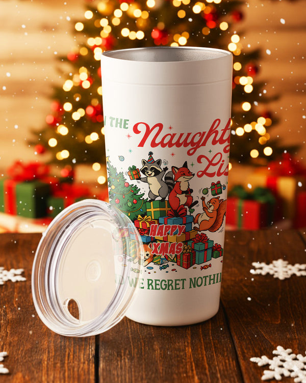 Stainless Tumbler Naughty List Christmas Animals Gifts Cute Christmas GTB0157