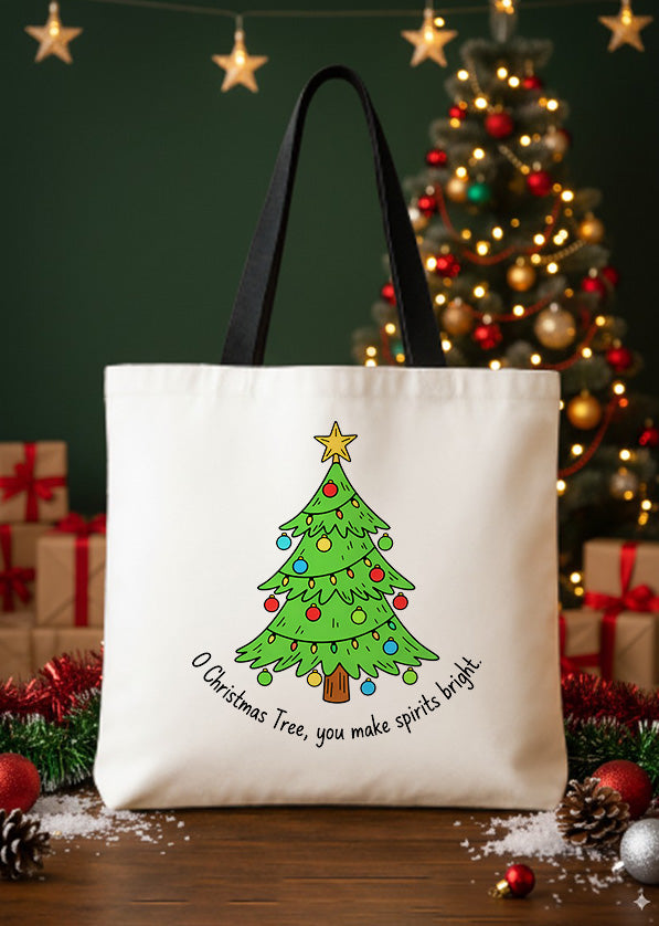 Canvas Totebag O Christmas Tree You Make Spirits Bright GTT0350