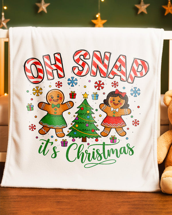 Blanket Oh Snap Its Christmas Gingerbread Happy Christmas GBL0141