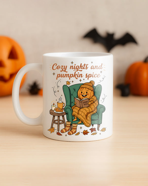 Mug Pumpkin Reading Cozy Night Cute Halloween GMG0181
