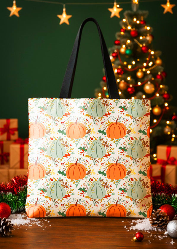 Canvas Totebag Pumpkin Pattern Pastel Color Cute Christmas GTT0296