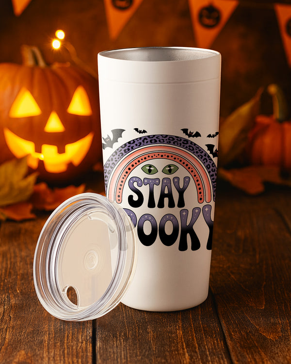 Stainless Tumbler Rainbow Bats Stay Spooky Cute Halloween GTB0143
