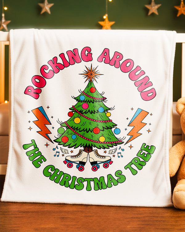 Blanket Rocking Around The Christmas Tree Roller Skates Happy Christmas GBL0142