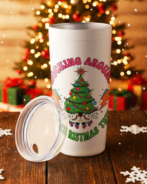 Stainless Tumbler Rocking Around The Christmas Tree Roller Skates GTB0191