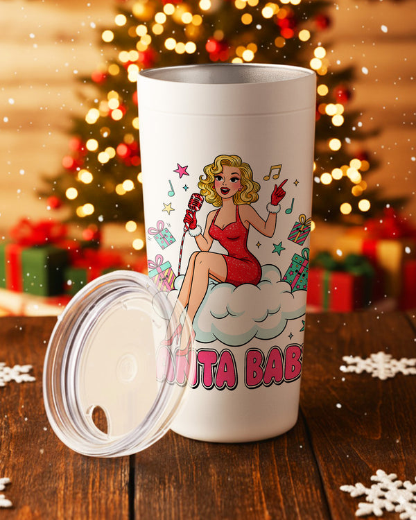 Stainless Tumbler Santa Baby Girl Singing GTB0192