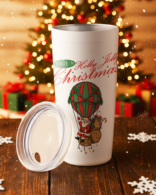 Stainless Tumbler Santa Christmas Hot Air Balloon Cute Christmas GTB0158