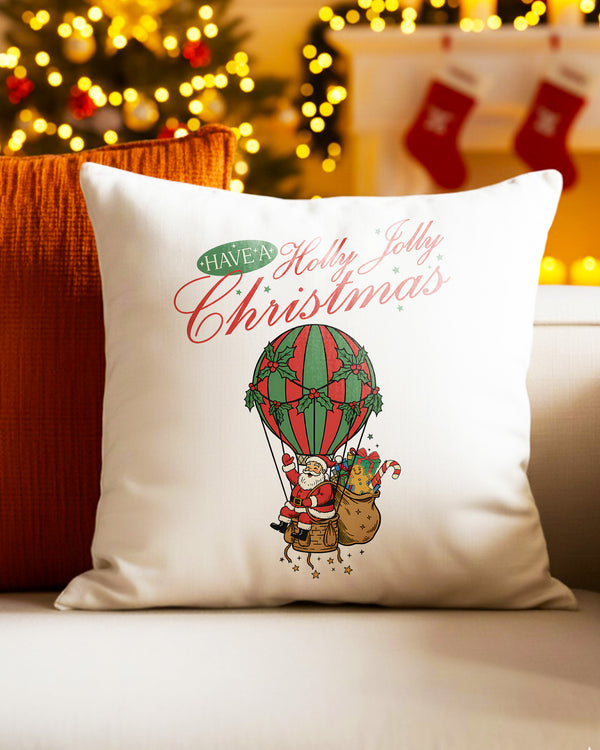 Pillow Cushion Case Santa Christmas Hot Air Balloon Cute Christmas GPL0208