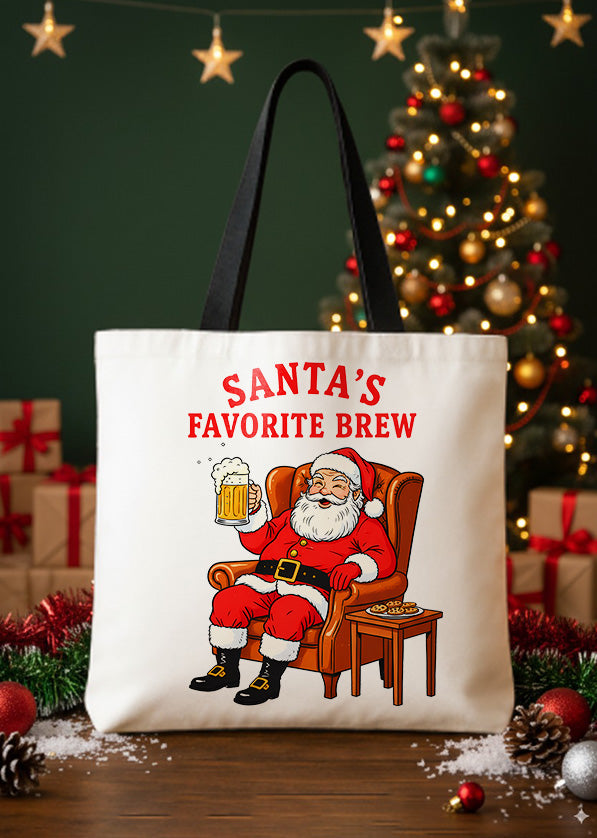 Canvas Totebag Santa’S Favorite Brew GTT0375