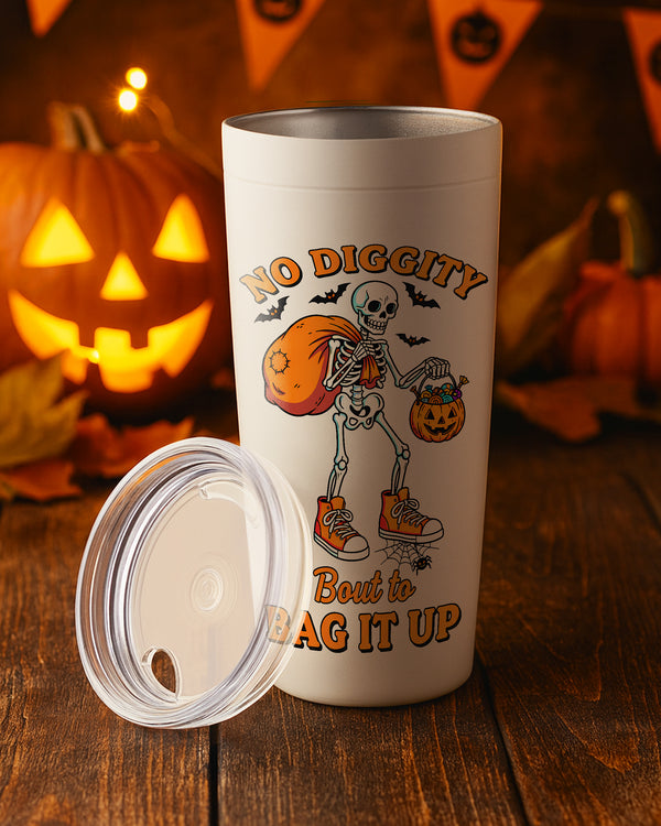 Stainless Tumbler Skeleton No Diggity Cute Halloween GTB0172