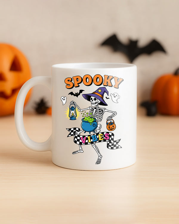 Mug Skeleton Spooky Vibes Halloween Cute Halloween GMG0184