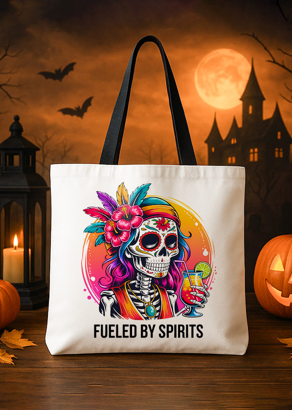 Canvas Tote Sugar Skull Girl Cocktail Hibiscus Cute Halloween GTT0231