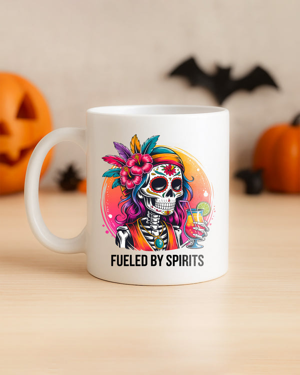 Mug Sugar Skull Girl Cocktail Hibiscus Cute Halloween GMG0155