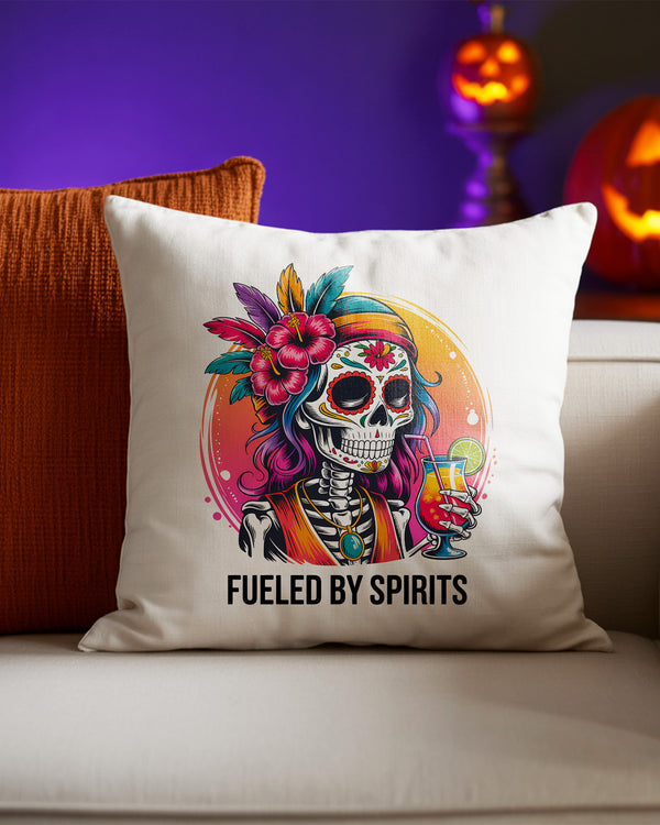 Pillow Cushion Sugar Skull Girl Cocktail Hibiscus Cute Halloween GPL0174